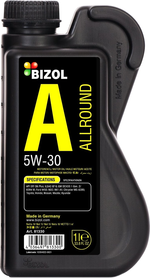 BIZOL 81330 НС-синтетическое моторное масло Allround 5W-30 SN GF-5 (1л)