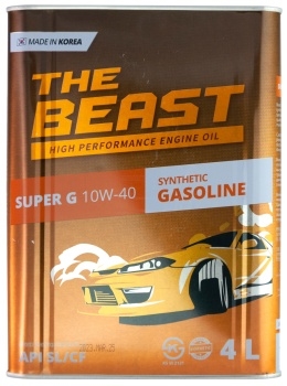 THE BEAST E0108L04U1 Синтетическое моторное масло SUPER G 10W-40 ля бензиновых и дизельных двигателей (4 л.)