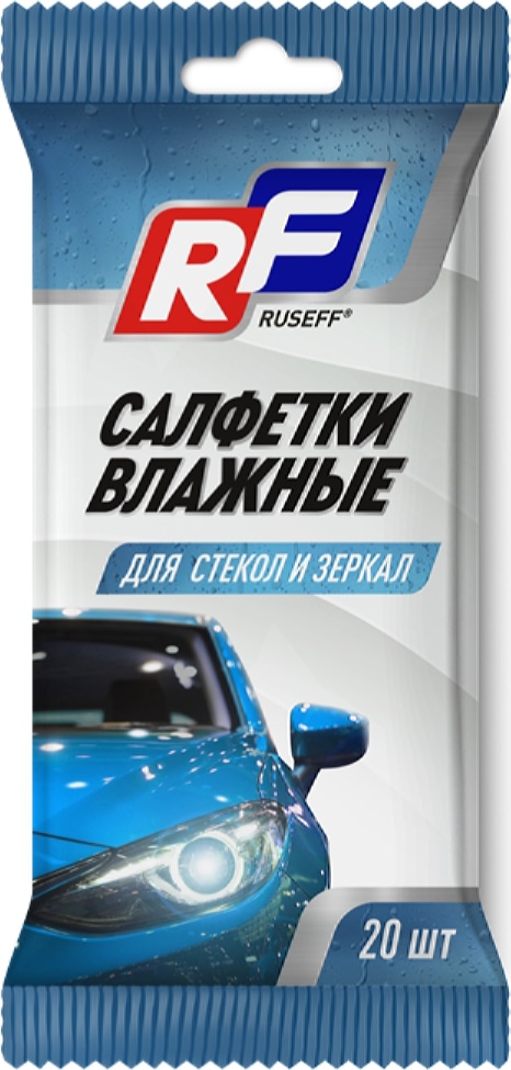 RUSEFF 26543N Салфетки влажные для стекол и зеркал (20 шт)