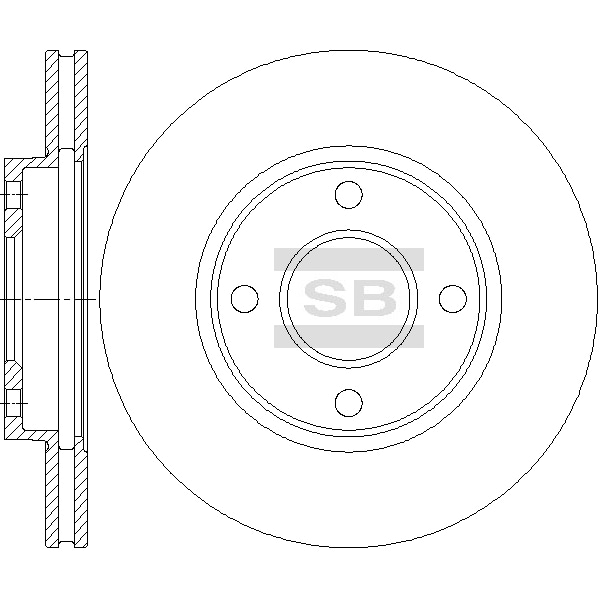 SANGSIN BRAKE SD4431 Диск тормозной ford focus 98>05/fusion 1.4/1.6 01> передний вентилируемый