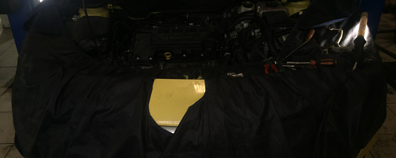 Замена прокладок маслоохладителя Opel Astra J 1.4 Turbo