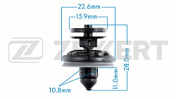 ZEKKERT BE2489 Клипса крепления обшивки дверной карты