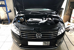 VW Passat B7 1.8 TSI 152 л.с. DSG7 2013 удаление катализатора, перепрограммирование ЭБУ, увеличение мощности Stage I до 210 л.с., отключение контроля состояния катализатора, перевод на евро 2