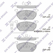 SANGSIN BRAKE SP1736 Комплект тормозных колодок, дисковый тормоз